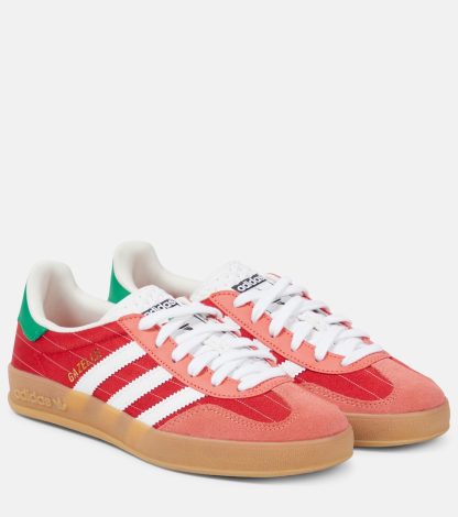 Billigdesigner Adidas Gazelledoor Turnschuhe mit Wildlederbesatz rot