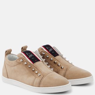 Billigdesigner Christian Louboutin Fav Fique A Vontade Wildleder Turnschuhe beige