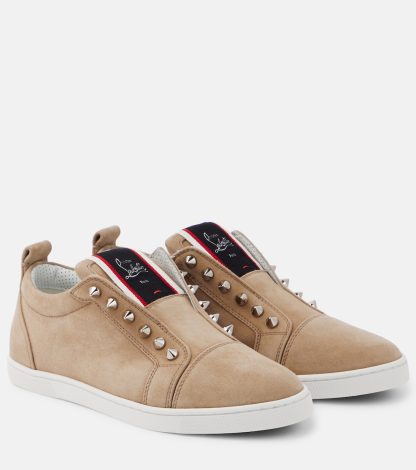 Billigdesigner Christian Louboutin Fav Fique A Vontade Wildleder Turnschuhe beige