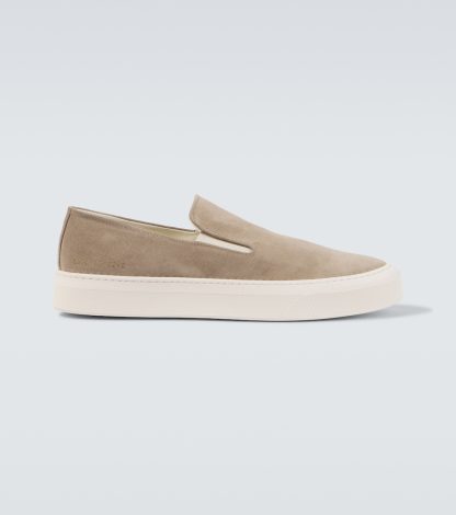 Billigdesigner Common Projects Wildleder-Slipper in Beige