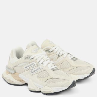 Billigdesigner New Balance 9060 Turnschuhe mit Wildlederbesatz beige