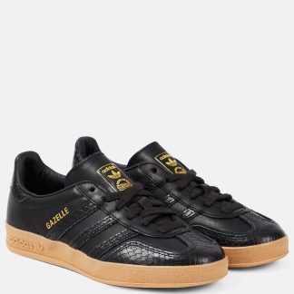 Designer kaufen Adidas Gazelle Leder Turnschuhe schwarz