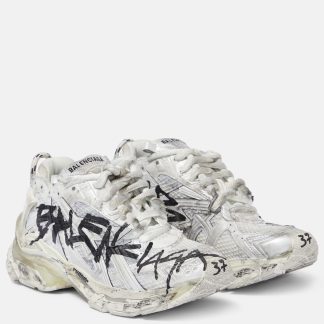 Designer kaufen Balenciaga Runner Graffiti Leder Turnschuhe weiß