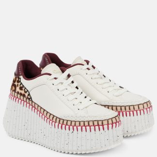 Designer kaufen Chloé Nana Keilsneakers mit Nieten aus Leder braun