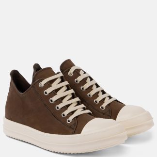 Designer kaufen Rick Owens Sneaks Low Leder Turnschuhe braun