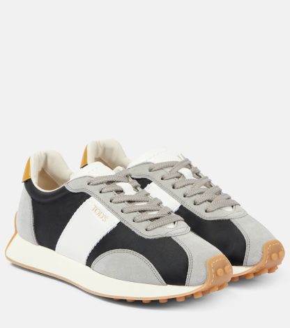 Designer kaufen Tods Runner Leder Turnschuhe grau