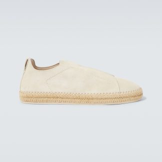 Designer kaufen Zegna Wildleder-Espadrilles mit Dreifachnähten weiß