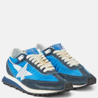 Großhandel Luxus Golden Goose Marathon-Sneaker mit Wildlederbesatz blau