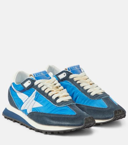 Großhandel Luxus Golden Goose Marathon-Sneaker mit Wildlederbesatz blau