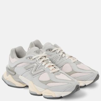 Großhandel Luxus New Balance 9060 Turnschuhe mit Lederbesatz rosa