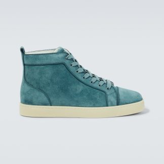 Großhandelsdesigner Christian Louboutin Louis Wildleder Turnschuhe blau