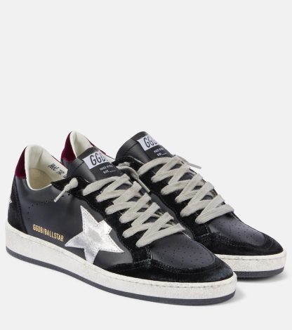 Großhandelsdesigner Golden Goose Ball Star Sneakers aus Leder und Samt schwarz