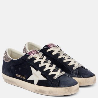 Großhandelsdesigner Golden Goose Super-Star Wildleder Turnschuhe blau