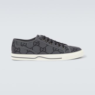 Großhandelsdesigner Gucci Gucci Tennis 1997 Low-Top Turnschuhe grau