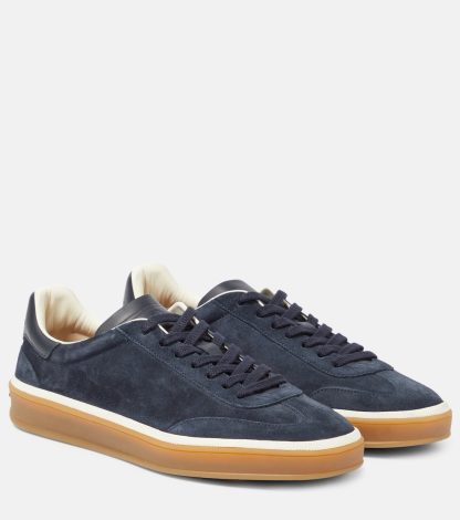 Großhandelsdesigner Loro Piana Tennis Walk Wildleder Turnschuhe blau