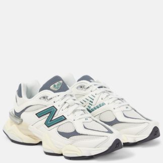 Großhandelsdesigner New Balance 9060 Turnschuhe mit Lederbesatz weiß