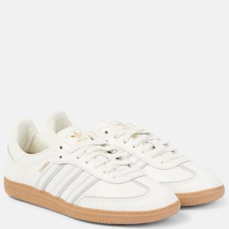 Hochwertiger Designer Adidas Samba OG Leder Turnschuhe weiß