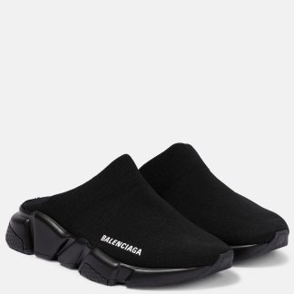 Hochwertiger Designer Balenciaga Speed ML Krecy Pantoletten Turnschuhe schwarz