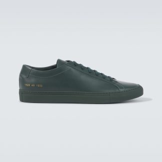 Hochwertiger Designer Common Projects Original Achilles Low Leder Turnschuhe grün