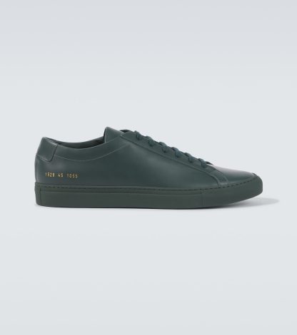 Hochwertiger Designer Common Projects Original Achilles Low Leder Turnschuhe grün