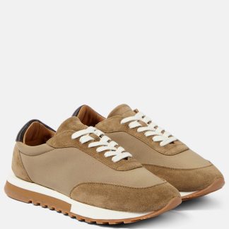 Hochwertiger Designer The Row Owen Runner Wildleder Turnschuhe beige