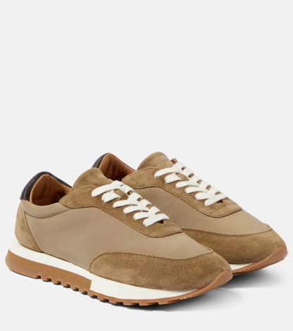 Hochwertiger Designer The Row Owen Runner Wildleder Turnschuhe beige