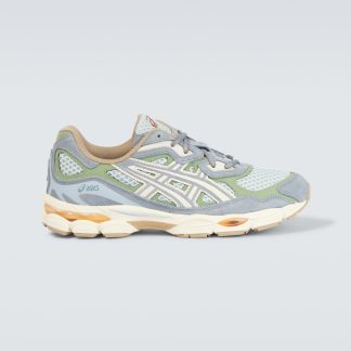 Hochwertiger Luxus Asics Gel-NYC Sneakers mit Wildlederbesatz grün