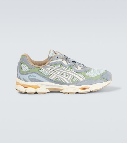 Hochwertiger Luxus Asics Gel-NYC Sneakers mit Wildlederbesatz grün