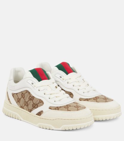 Hochwertiger Luxus Gucci Gucci Re-Web Turnschuhe weiß