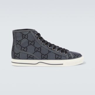 Hochwertiger Luxus Gucci Gucci Tennis 1977 High-Top Turnschuhe grau