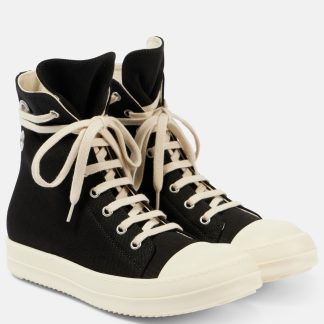 Hochwertiger Luxus Rick Owens High-Top-Sneakers aus Denim schwarz