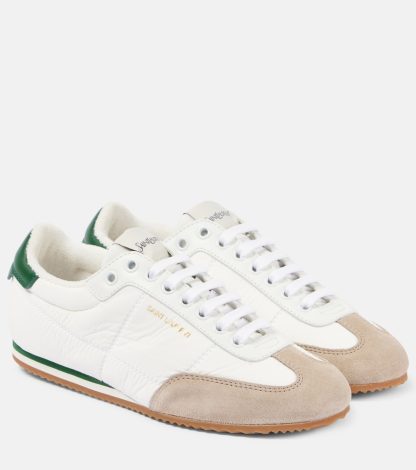 Hochwertiger Luxus Saint Laurent Circle Sneakers mit Wildlederbesatz weiß