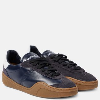 Luxus kaufen Acne Studios Logo-Sneaker mit Wildlederbesatz grau