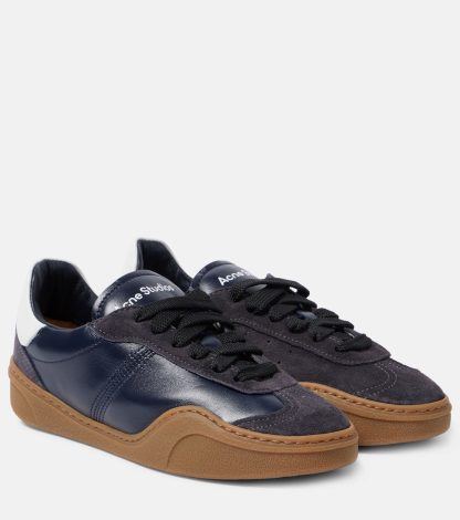 Luxus kaufen Acne Studios Logo-Sneaker mit Wildlederbesatz grau