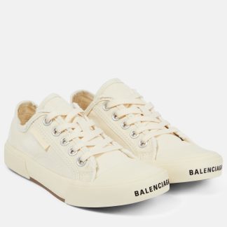 Luxus kaufen Balenciaga Paris Low-Top-Sneaker aus Canvas weiß