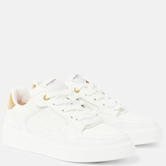 Luxus kaufen Balmain B-Court Flip Leder Turnschuhe weiß