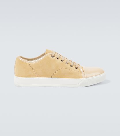 Luxus kaufen Lanvin DBB1 Sneakers aus Wildleder und Lackleder beige