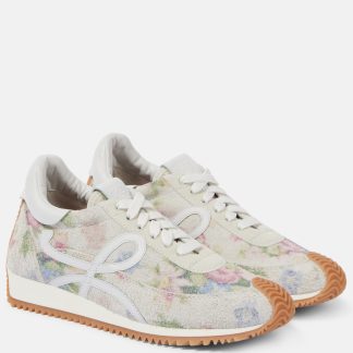 Luxus kaufen Loewe Flow Runner floral gebürstetem Wildleder Turnschuhe weiß