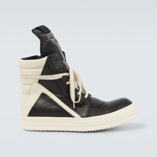 Luxus kaufen Rick Owens High-Top-Sneakers aus Leder schwarz