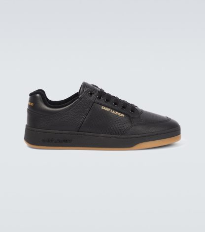 Luxus kaufen Saint Laurent SL/61 Low-Top-Sneaker aus Leder schwarz