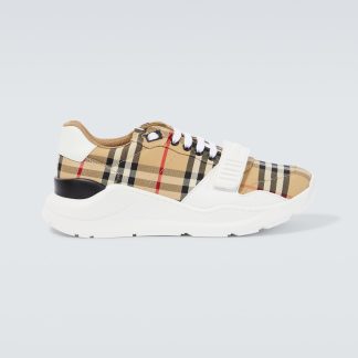 Mode-Luxus Burberry Burberry Check Turnschuhe beige