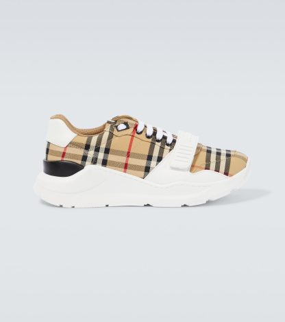 Mode-Luxus Burberry Burberry Check Turnschuhe beige