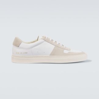 Mode-Luxus Common Projects BBall Duo Sneakers aus Leder und Wildleder weiß