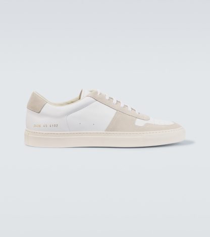 Mode-Luxus Common Projects BBall Duo Sneakers aus Leder und Wildleder weiß