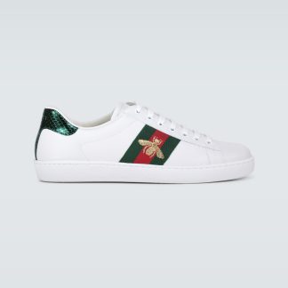 Mode-Luxus Gucci Ace Leder Turnschuhe weiß