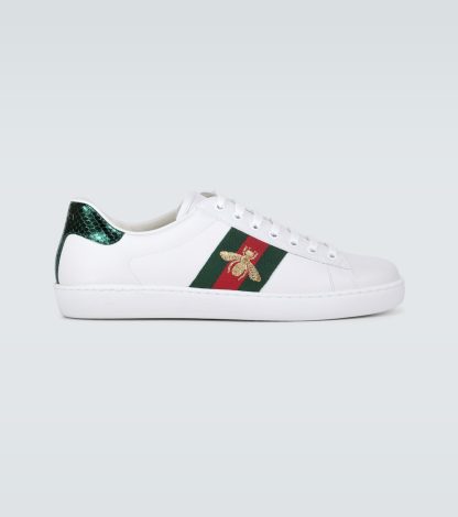 Mode-Luxus Gucci Ace Leder Turnschuhe weiß