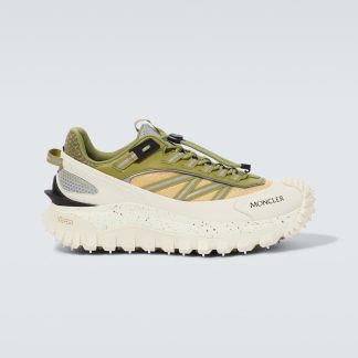 Mode-Luxus Moncler Trailgrip-Sneaker mit Lederbesatz beige