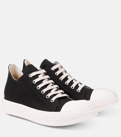 Mode-Luxus Rick Owens DRKSHDW Vintage Denim Sneakers schwarz