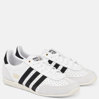 Modedesigner Adidas Japan Turnschuhe aus Leder mit Wildlederbesatz weiß