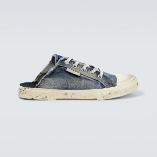 Modedesigner Balenciaga Pariser Denim-Pantoffeln blau